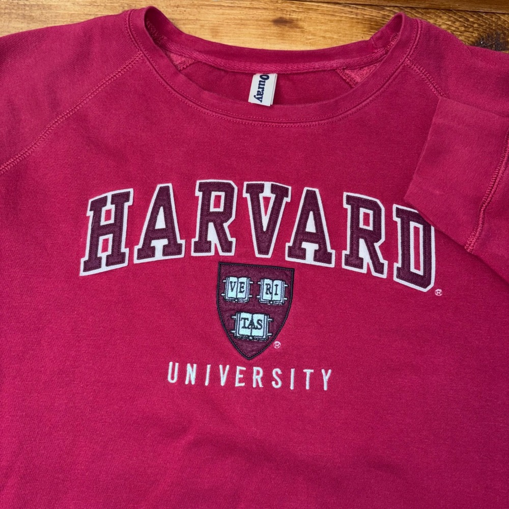 Ouray Harvard University Sweatshirt Mens XL Maroon Raglan Crewneck Pullover